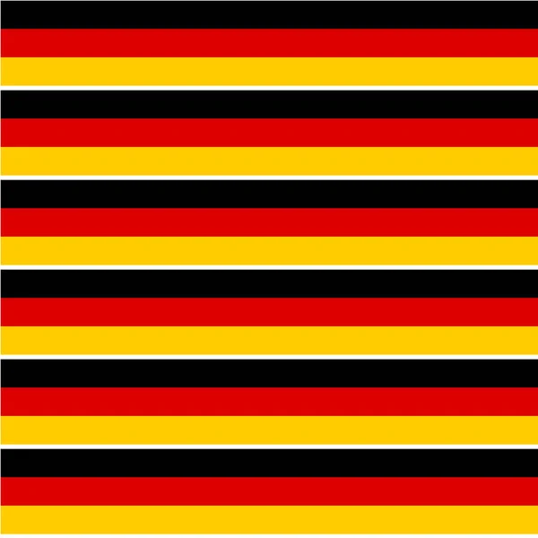 Duitsland vlag naadloze patroon achtergrond. Eenvoudige horizontale kleurstrepen van zwarte, oranje en gele kleuren met kleine gaatjes. — Stockvector