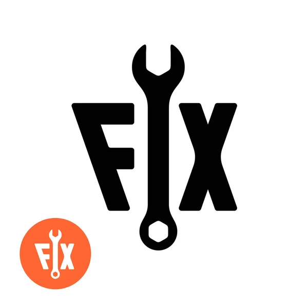 Fixer le logo texte avec clé . — Image vectorielle