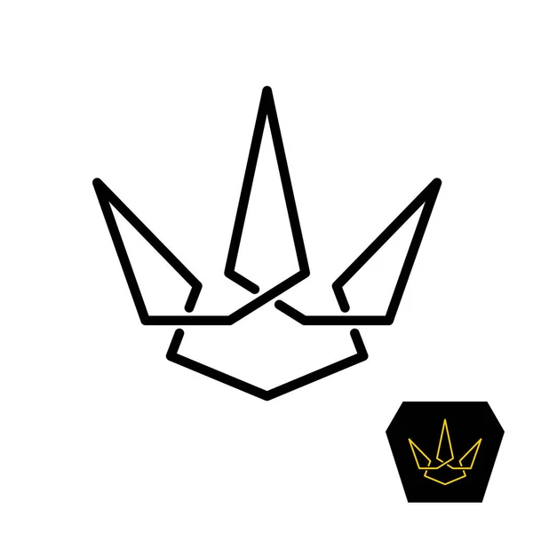 Corona logo in stile linee geometriche incrociate . — Vettoriale Stock