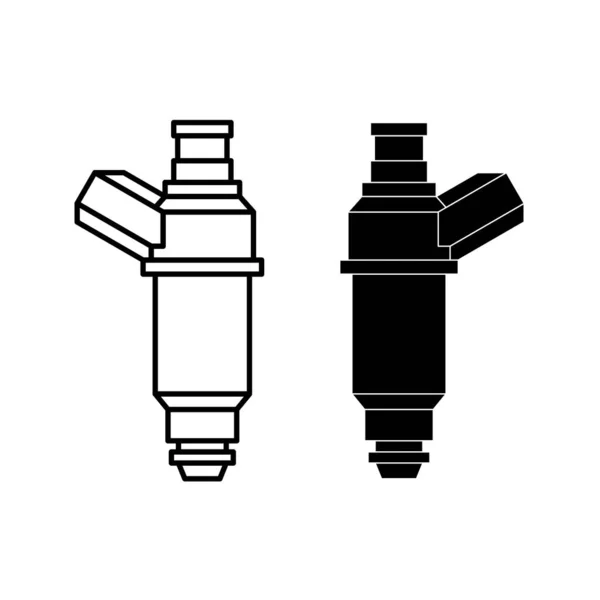 Illustration de l'injecteur de carburant. Élément d'injection moteur . — Image vectorielle