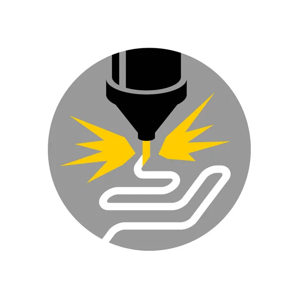 Logotipo del proceso de corte láser . — Archivo Imágenes Vectoriales