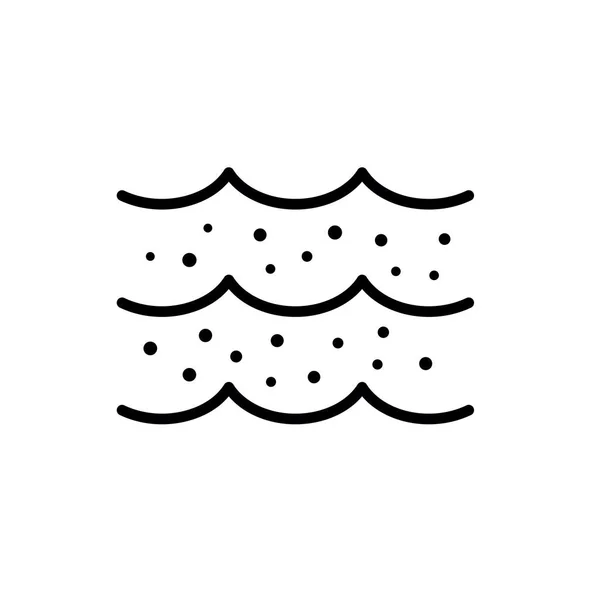 Icono de salinidad del agua. Cantidad de sales en un signo de mar. Símbolo de contaminación oceánica mundial. Ancho de carrera ajustable . — Vector de stock