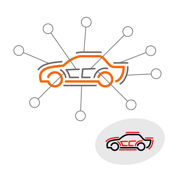 Carro som amortecedor, isolamento acústico conceito ilustração. —  Vetores de Stock