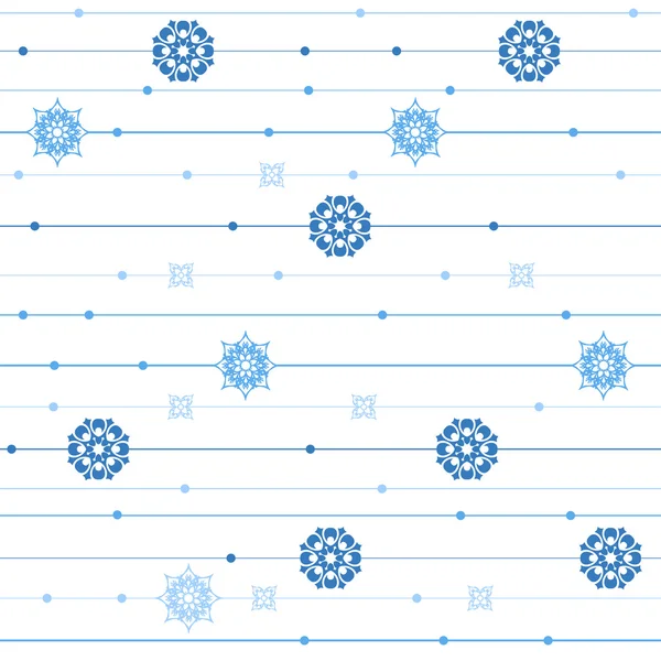 De naadloze patroon vector met strepen, sneeuwvlokken — Stockvector