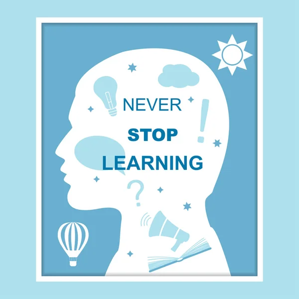 Never stop learning concept — Stok Vektör