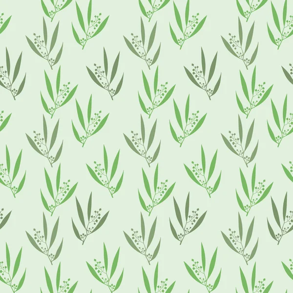 Seamless pattern branches of eucalyptus. — Stock Vector