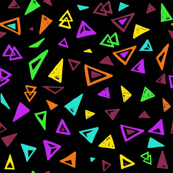 Бесшовный узор с красочными треугольниками — стоковый вектор