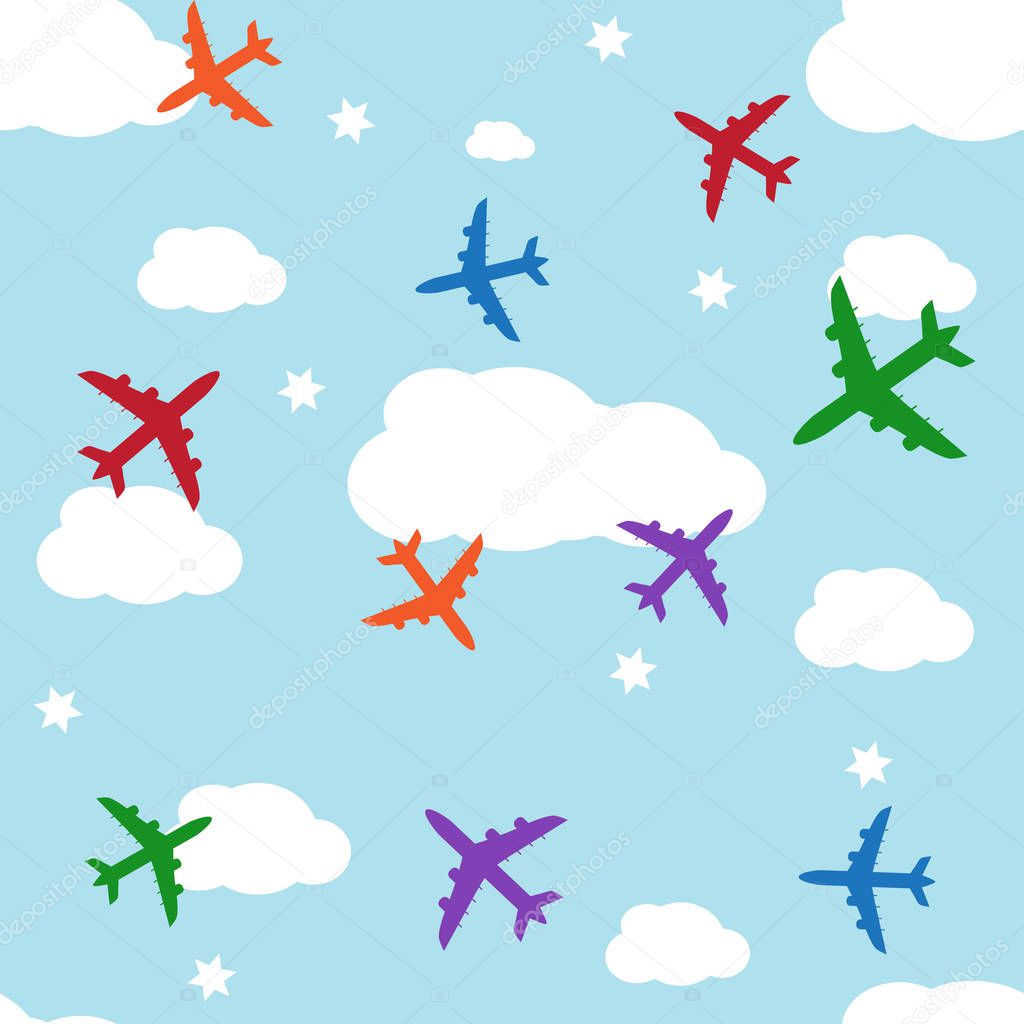 Seamless vector background with jets