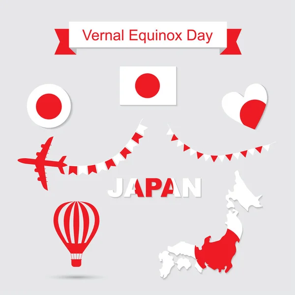 Ensemble d'icônes drapeau et carte du Japon — Image vectorielle