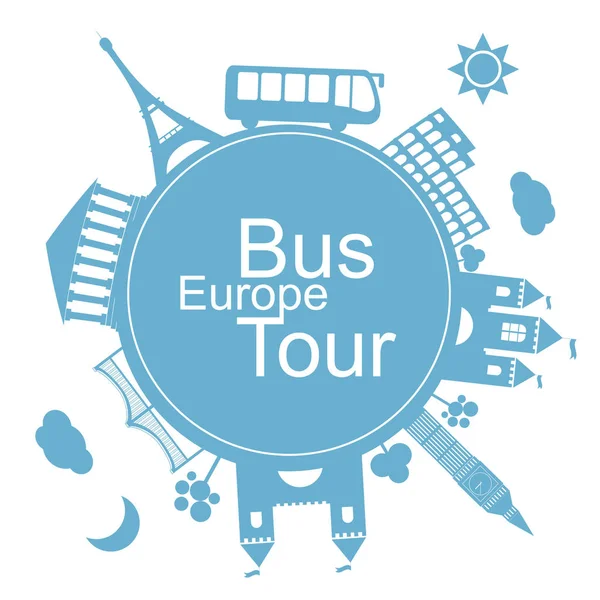 Europa bus tours ontwerp pictogram — Stockvector