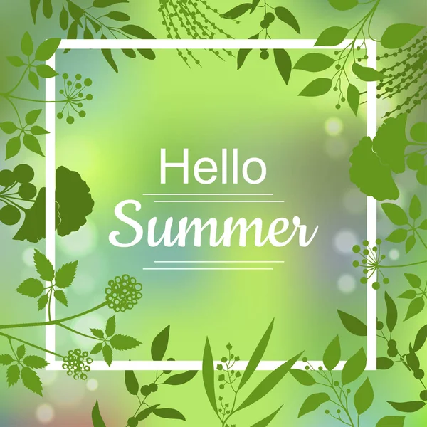 Bonjour Summer carte verte — Image vectorielle
