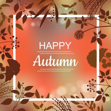 Mutlu sonbahar kart tasarımı
