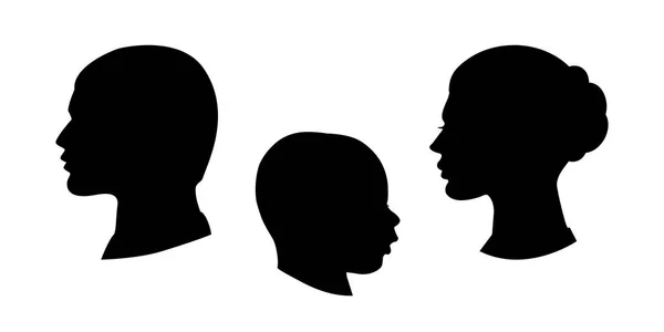 Silhouette vectorielle noire de la famille — Image vectorielle