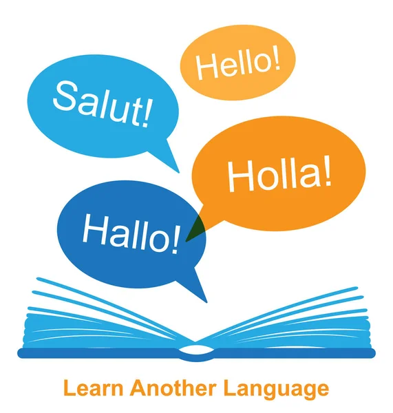 Başka Bir Dil Konsepti Öğrenin — Stok Vektör