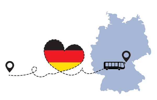 Mit dem Bus nach Deutschland — Stockvektor