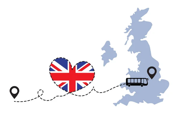 Resor till Storbritannien med buss — Stock vektor