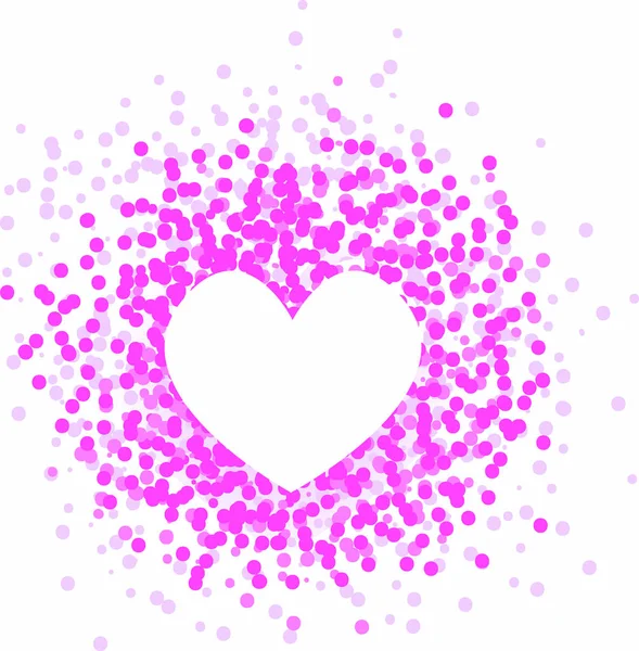 Vektör beyaz kalp pembe nokta arka plan