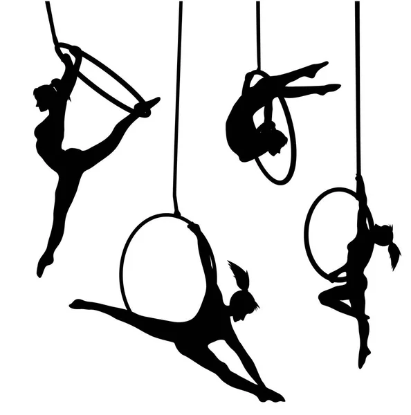 Aerial artista silhouette cerchio — Vettoriale Stock