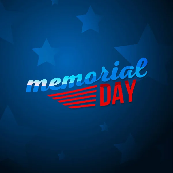 Buon Memorial Day. Ricorderemo sempre. Biglietto di auguri con lettere e sfondo . — Vettoriale Stock