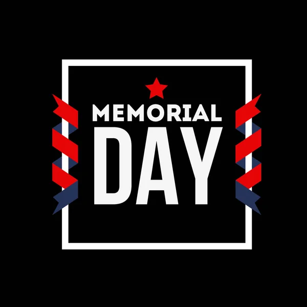 Buon Memorial Day. Ricorderemo sempre. Biglietto di auguri con lettere e sfondo . — Vettoriale Stock