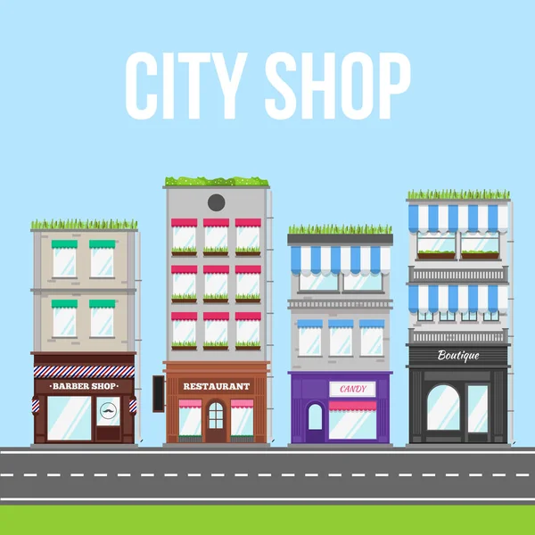 Rua da loja da cidade —  Vetores de Stock