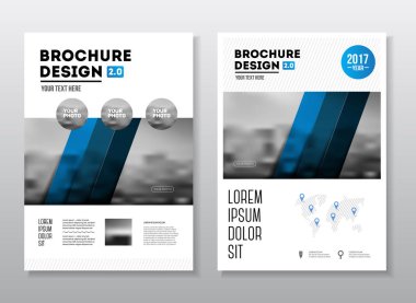 İş broşür tasarımı. Yıllık rapor vektör çizim şablonu. El ilanı kurumsal kapak. İş sunumu ile fotoğraf ve geometrik grafik öğeleri.