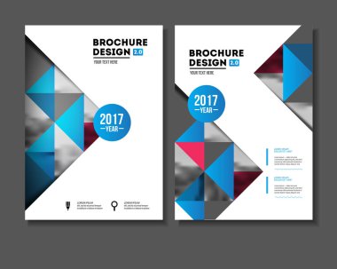 İş broşür tasarımı. Yıllık rapor vektör çizim şablonu. El ilanı kurumsal kapak. İş sunumu ile fotoğraf ve geometrik grafik öğeleri.