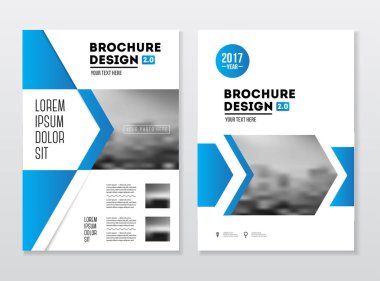 İş broşür tasarımı. Yıllık rapor vektör çizim şablonu. El ilanı kurumsal kapak. İş sunumu ile fotoğraf ve geometrik grafik öğeleri.