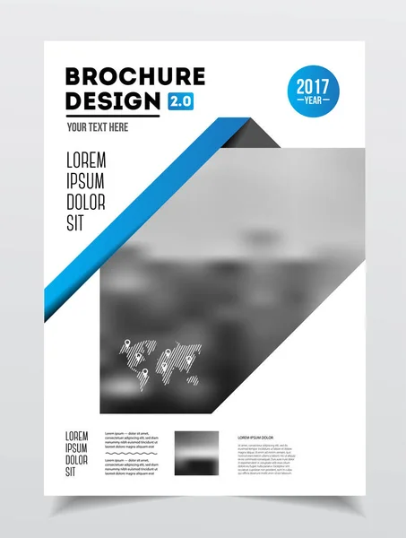 Zakelijke brochureontwerp. Jaarlijkse vector illustratie rapportsjabloon. Flyer corporate dekking. Bedrijfspresentatie met foto en geometrische grafische elementen. — Stockvector