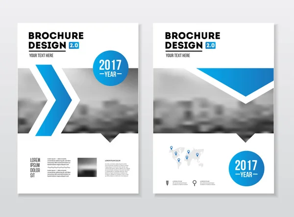 Business Brochure design. Modello di illustrazione vettoriale della relazione annuale. Copertina aziendale del volantino. Presentazione aziendale con foto ed elementi grafici geometrici . — Vettoriale Stock