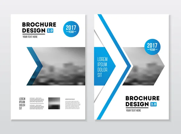 Business Brochure design. Annual report vector illustration template. Flyer corporate cover. Business presentation with photo and geometric graphic elements. — Stock Vector