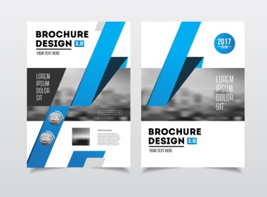 İş broşür tasarımı. Yıllık rapor vektör çizim şablonu. El ilanı kurumsal kapak. İş sunumu ile fotoğraf ve geometrik grafik öğeleri.