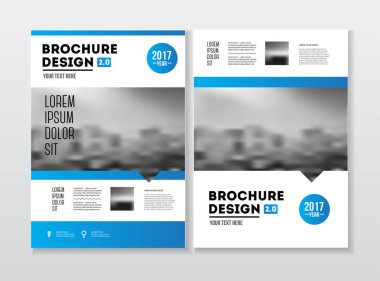 İş broşür tasarımı. Yıllık rapor vektör çizim şablonu. El ilanı kurumsal kapak. İş sunumu ile fotoğraf ve geometrik grafik öğeleri.