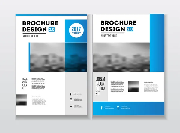 Broschüren entwerfen. Vorlage für den Jahresbericht als Vektorillustration. Flyer Corporate Cover. Geschäftspräsentation mit Foto und geometrischen grafischen Elementen. — Stockvektor