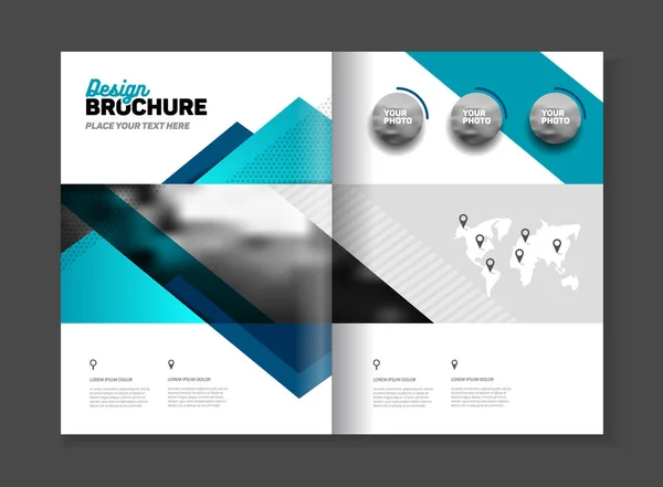 Abstract business Brochure design vector template in A4 size. Document or book cover. Annual report with photo and text. Simple style brochure. Flyer promotion. Presentation cover — Stock Vector