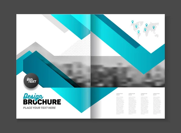 Abstract business Brochure design vector template in A4 size. Document or book cover. Annual report with photo and text. Simple style brochure. Flyer promotion. Presentation cover — Stock Vector