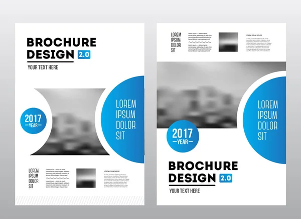 Zakelijke brochureontwerp. Jaarlijkse vector illustratie rapportsjabloon. Flyer corporate dekking. Bedrijfspresentatie met foto en geometrische grafische elementen. — Stockvector