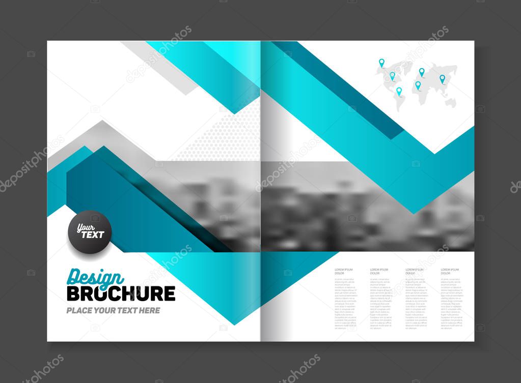 Abstract business Brochure design vector template in A4 size. Document or book cover. Annual report with photo and text. Simple style brochure. Flyer promotion. Presentation cover
