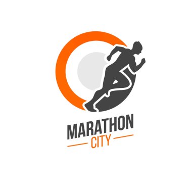 Çalışan adam siluet, maraton
