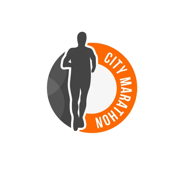 City marathon vektor logo — Stock Vector