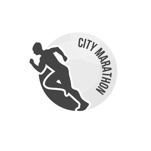 Şehir maraton vektör logosu — Stok Vektör