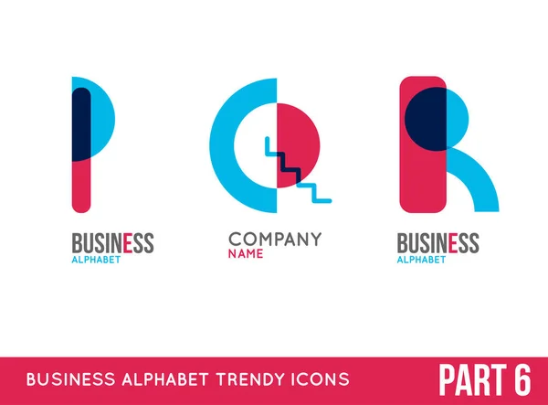 Set di icone dell'alfabeto alla moda — Vettoriale Stock
