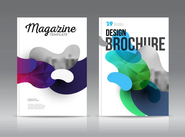 Magazin Cover Layout Design Template Vektor Set — Stockvektor