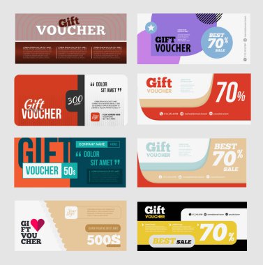 Büyük fiş indirim şablon seti.