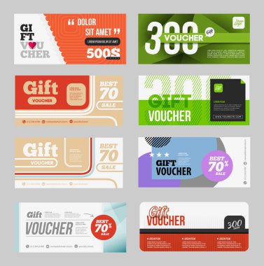 Büyük fiş indirim şablon seti.