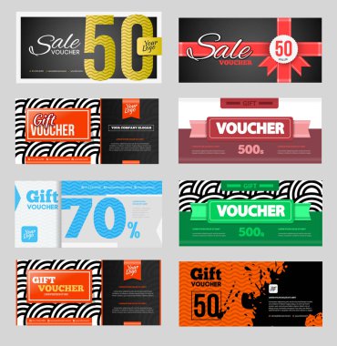 Büyük fiş indirim şablon seti.