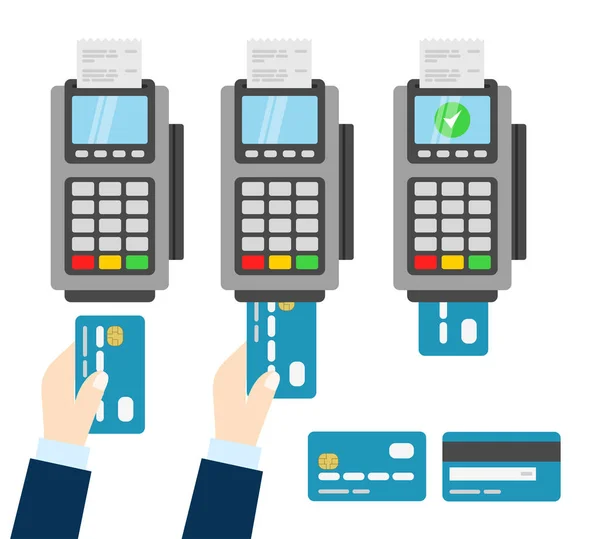 NFC платежів pos-терміналів. Бездротові оплати — стоковий вектор