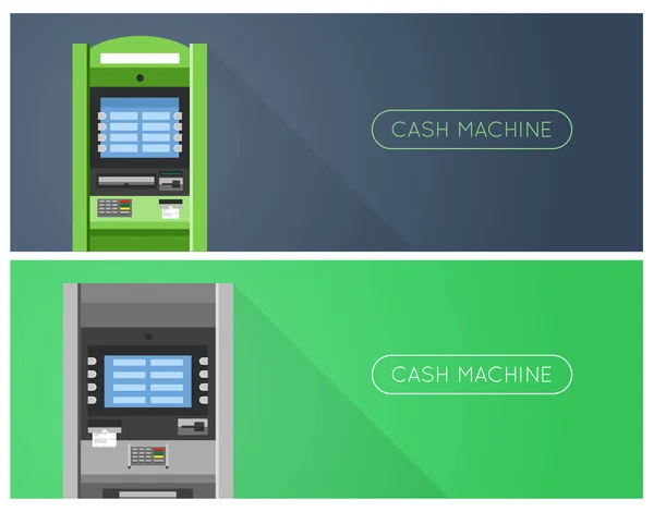 Atm 机在银行或办公室 — 图库矢量图片