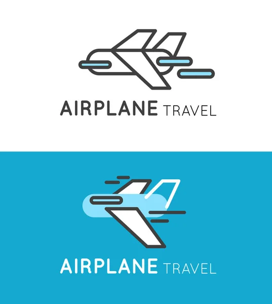 Podróż samolotem logo w nowoczesnym stylu. — Wektor stockowy