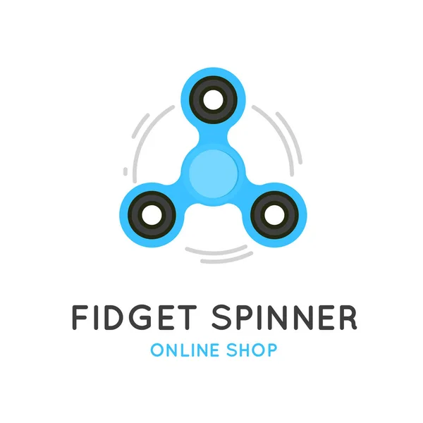 Fidget spinner flat illustration logo — Stock Vector